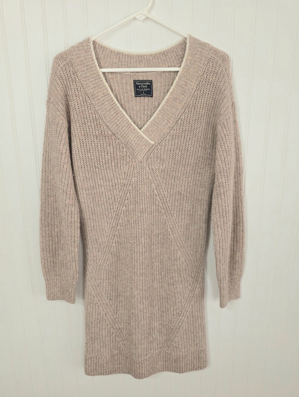 Abercrombie & Fitch | Long Sleeve Knit Sweater Dress Pink Small